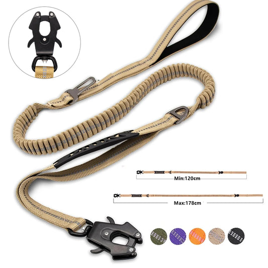 Shock Absorbing Pet Leash with Car Seatbelt Clip™